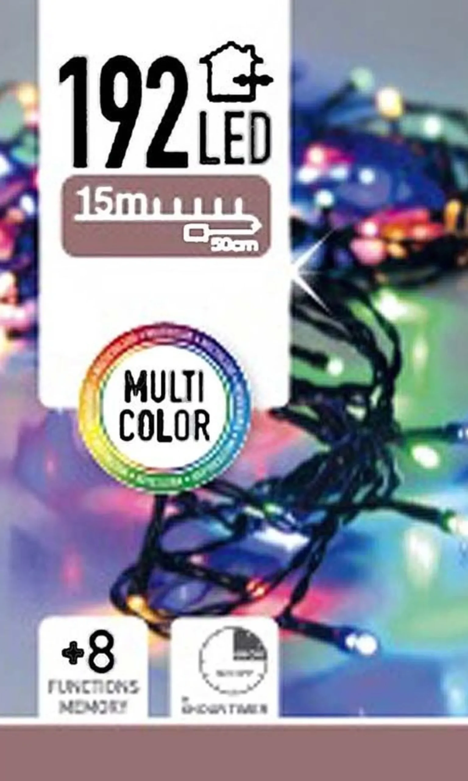 Merkloos Kerstboomverlichting^Kerstverlichting Op Batterij Gekleurd Buiten 192 Lampjes