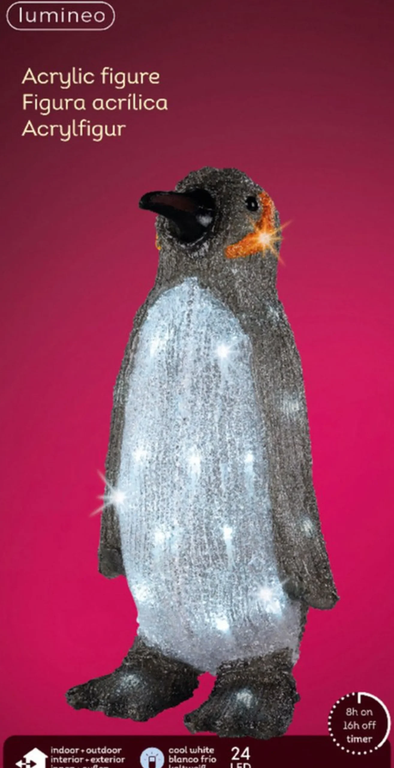Lumineo Verlichte Kerstfiguren^Kerstverlichting Pinguin Met Led Licht 33 Cm