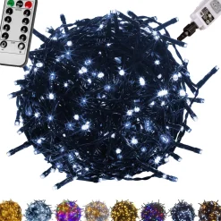 Trend24 Kerstlichtsnoeren^Kerstverlichting - Sfeerverlichting - Kerstverlichting Buiten - Kerstverlichting Binnen - Kerstversiering - Feestverlichting - Lichtsnoer - Lichtsnoer Buiten - Voor Binnen En Buiten - Met Afstandsbediening - 20 M - Koud Wit