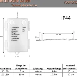 Trend24 Kerstlichtsnoeren^Kerstverlichting - Sfeerverlichting - Kerstverlichting Buiten - Kerstverlichting Binnen - Kerstversiering - Feestverlichting - Lichtsnoer - Lichtsnoer Buiten - Voor Binnen En Buiten - Op Batterij - 10 M - Veelkleurig
