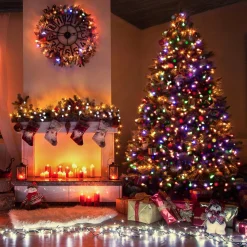 Trend24 Kerstlichtsnoeren^Kerstverlichting - Sfeerverlichting - Kerstverlichting Buiten - Kerstverlichting Binnen - Kerstversiering - Feestverlichting - Lichtsnoer - Lichtsnoer Buiten - Voor Binnen En Buiten - Met Afstandsbediening - 5 M - Warm Wit