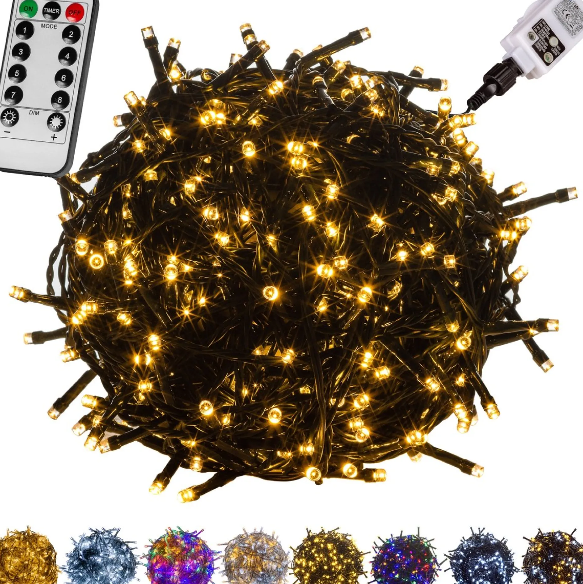Trend24 Kerstlichtsnoeren^Kerstverlichting - Sfeerverlichting - Kerstverlichting Buiten - Kerstverlichting Binnen - Kerstversiering - Feestverlichting - Lichtsnoer - Lichtsnoer Buiten - Voor Binnen En Buiten - Met Afstandsbediening - 20 M - Warm Wit