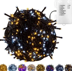Trend24 Kerstlichtsnoeren^Kerstverlichting - Sfeerverlichting - Kerstverlichting Buiten - Kerstverlichting Binnen - Kerstversiering - Feestverlichting - Lichtsnoer - Lichtsnoer Buiten - Voor Binnen En Buiten - Op Batterij - 20 M - Warm Koud
