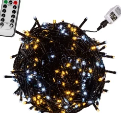 Trend24 Kerstlichtsnoeren^Kerstverlichting - Sfeerverlichting - Kerstverlichting Buiten - Kerstverlichting Binnen - Kerstversiering - Feestverlichting - Lichtsnoer - Lichtsnoer Buiten - Voor Binnen En Buiten - Met Afstandsbediening - 20 M - Warm Koud