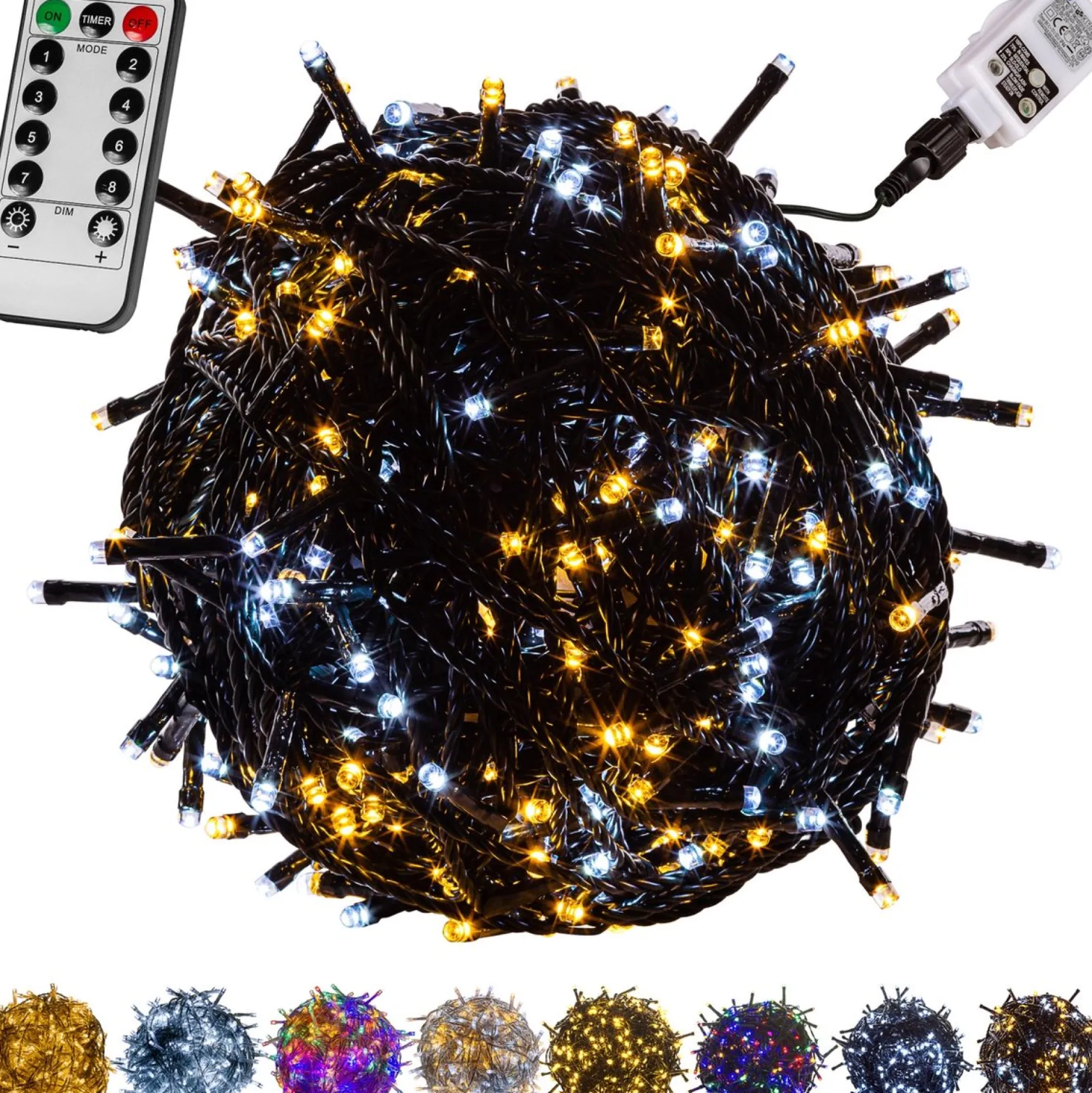 Trend24 Kerstlichtsnoeren^Kerstverlichting - Sfeerverlichting - Kerstverlichting Buiten - Kerstverlichting Binnen - Kerstversiering - Feestverlichting - Lichtsnoer - Lichtsnoer Buiten - Voor Binnen En Buiten - Met Afstandsbediening - 20 M - Warm Koud
