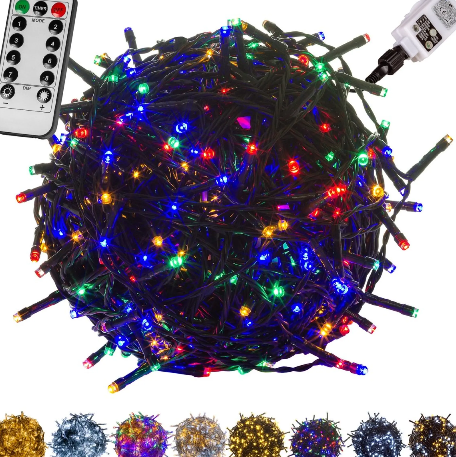 Trend24 Kerstlichtsnoeren^Kerstverlichting - Sfeerverlichting - Kerstverlichting Buiten - Kerstverlichting Binnen - Kerstversiering - Feestverlichting - Lichtsnoer - Lichtsnoer Buiten - Voor Binnen En Buiten - Met Afstandsbediening - 5 M - Veelkleurig