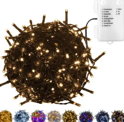 Trend24 Kerstlichtsnoeren^Kerstverlichting - Sfeerverlichting - Kerstverlichting Buiten - Kerstverlichting Binnen - Kerstversiering - Feestverlichting - Lichtsnoer - Lichtsnoer Buiten - Voor Binnen En Buiten - Op Batterij - 5 M - Warm Koud