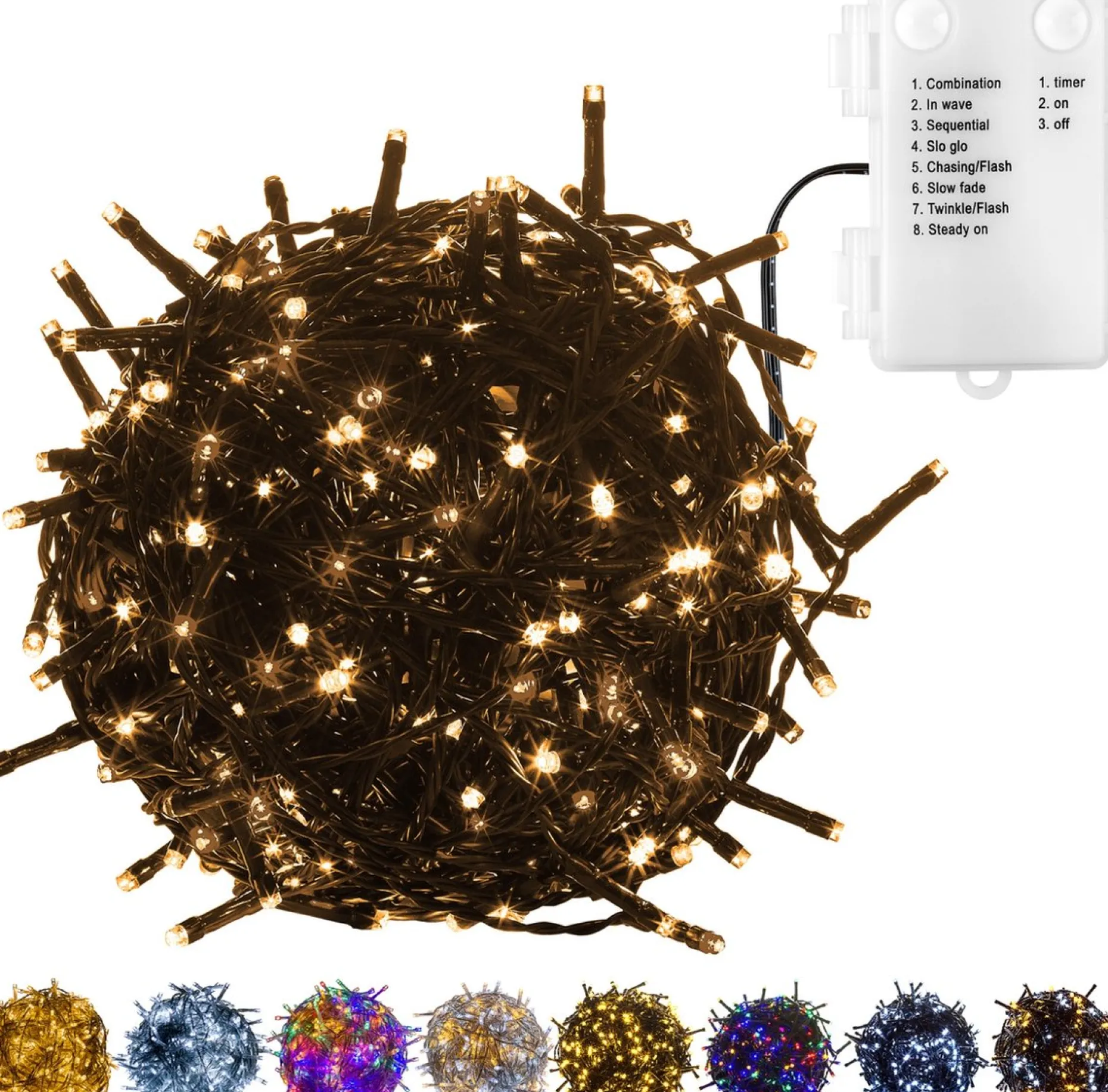 Trend24 Kerstlichtsnoeren^Kerstverlichting - Sfeerverlichting - Kerstverlichting Buiten - Kerstverlichting Binnen - Kerstversiering - Feestverlichting - Lichtsnoer - Lichtsnoer Buiten - Voor Binnen En Buiten - Op Batterij - 5 M - Warm Koud