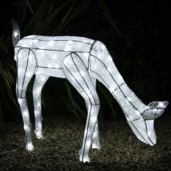 MonsterShop Verlichte Kerstfiguren^Kerstverlichting: Sneeuwpop + 2 Rendieren - 100 Led - Verlichte Kerstfiguren Hert Ree Buiten Kerstversiering Kerst Lichtjes