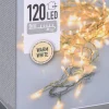 Merkloos Kerstboomverlichting^Kerstverlichting Transparant Snoer Met 120 Warm Witte Lampjes - 9 Meter - Kerstlampjes/Kerstlichtjes - Binnen/Buiten