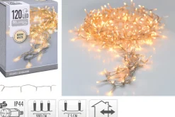 Merkloos Kerstboomverlichting^Kerstverlichting Transparant Snoer Met 120 Warm Witte Lampjes - 9 Meter - Kerstlampjes/Kerstlichtjes - Binnen/Buiten