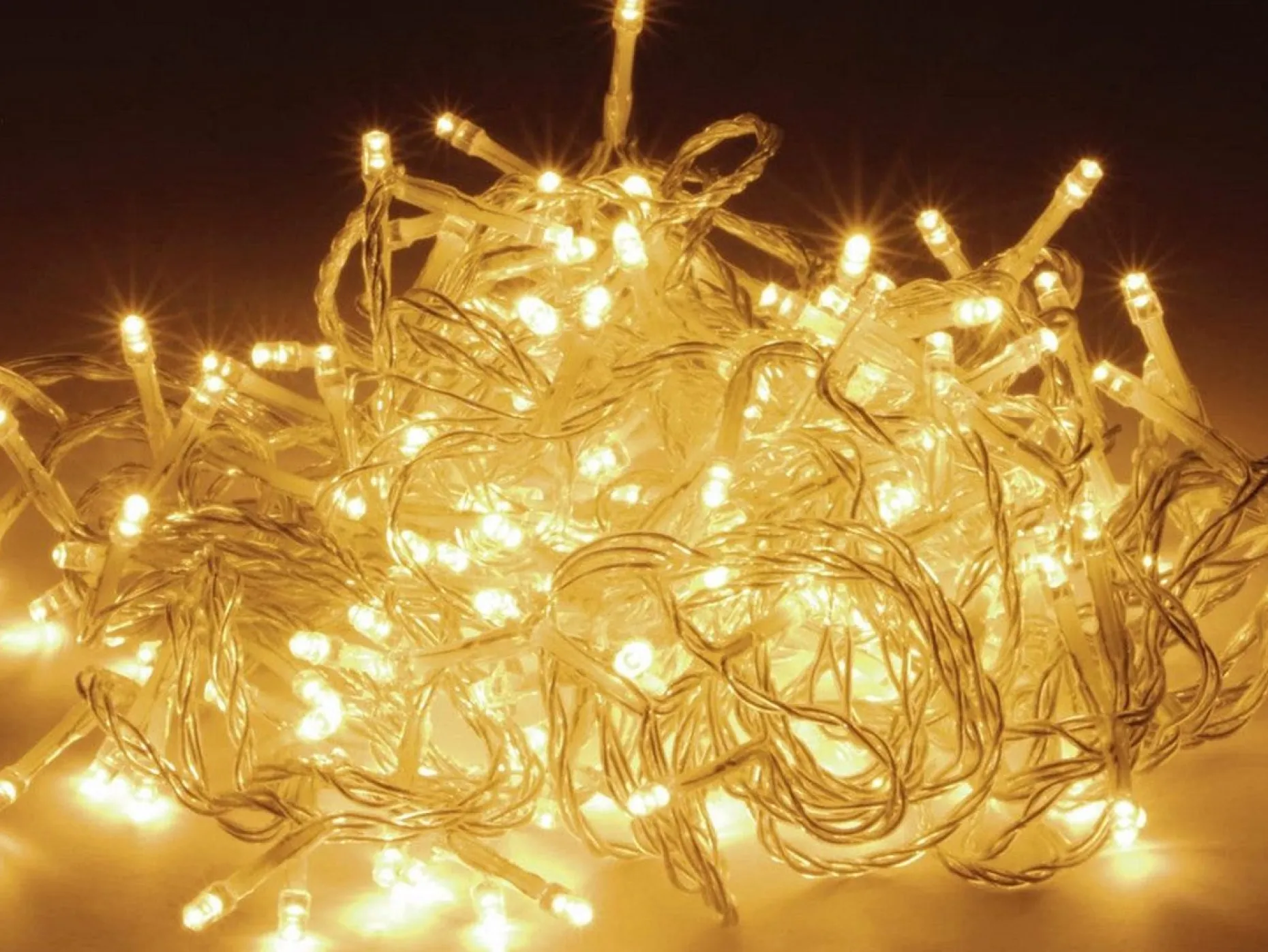 Merkloos Kerstboomverlichting^Kerstverlichting Transparant Snoer Met 120 Warm Witte Lampjes - 9 Meter - Kerstlampjes/Kerstlichtjes - Binnen/Buiten