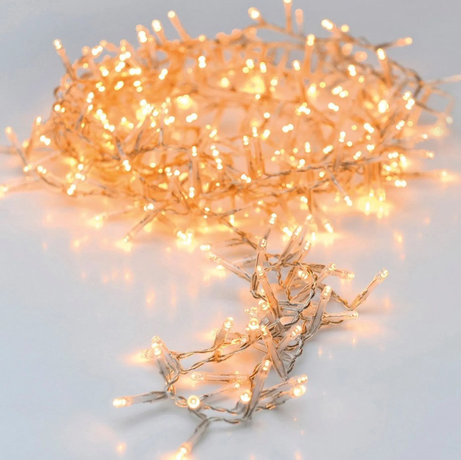 Merkloos Kerstboomverlichting^Kerstverlichting Transparant Snoer Met 120 Warm Witte Lampjes - 9 Meter - Kerstlampjes/Kerstlichtjes - Binnen/Buiten