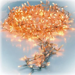 Merkloos Kerstboomverlichting^Kerstverlichting Transparant Snoer Met 180 Warm Witte Lampjes - 13,5 Meter - Kerstlampjes/Kerstlichtjes - Binnen/Buiten