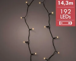 Decoris Kerstlichtsnoeren^Kerstverlichting Twinkle Op Batterij Warm Wit Buiten 192 Lampjes - Boomverlichting