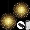 Trend24 Verlichte Kerstfiguren^Kerstverlichting Vuurwerk - Firework Led Lights - Sfeerverlichting - Ophangbaar - Snoer Met 2 Stuks - Inclusief Afstandsbediening - Warm Wit