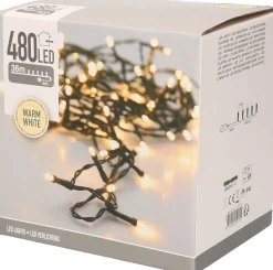 BigBuy Christmas Kerstlichtsnoeren^Kerstverlichting - Warm Wit Buiten - 480 Lampjes - 3600 Cm