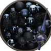 Bellatio Decorations Kerstversiering Set - 38-Dlg - Donkerblauw - Kunststof Kerstballen En Glazen Piek Donkerblauw, Blauw Sale