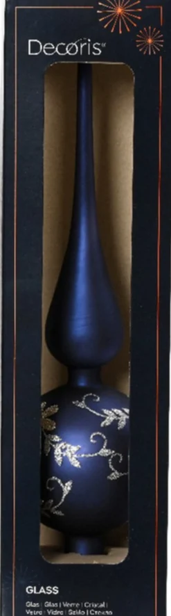 Bellatio Decorations Kerstversiering Set - 38-Dlg - Donkerblauw - Kunststof Kerstballen En Glazen Piek Donkerblauw, Blauw Sale