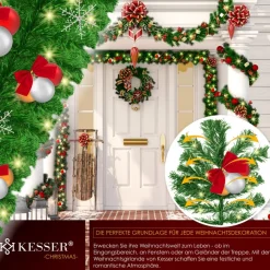 Kesser ® Kerstslinger | Guirlande Met 100 Led's Warmwit Lampjes - Kerstversiering, Kerstguirlande Led Verlichting Voor Kerstboom En Binnen & Buiten, Kerstverlichting Slinger Voor Kerstmis - Groen, 5M / 100 Leds Met Afstandsbediening Sale