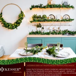 Kesser ® Kerstslinger | Guirlande Met 100 Led's Warmwit Lampjes - Kerstversiering, Kerstguirlande Led Verlichting Voor Kerstboom En Binnen & Buiten, Kerstverlichting Slinger Voor Kerstmis - Groen, 5M / 100 Leds Hot
