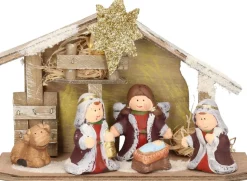 Cosyu0026Trendy Kinder/Kinderkamer Kerststal Met Beelden/Figuren En Licht 23 X 8,5 X 16 Cm - Kerststalletjes/Kerststallen Met Verlichting Hot