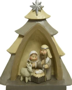 Decoris Kinder/Kinderkamer Kerststal Met Beelden/Figuren 13 X 5 X 15,5 - Kerststalletjes/Kerststallen Cheap