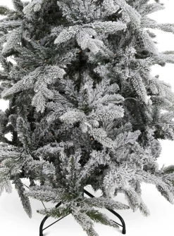 KJ Kunstkerstbomen Kunstkerstbomen^ - Flock De Luxe Besneeuwde Kunstkerstboom - 180 Cm - Met Inclusief Led Verlichting 350 Led-Lampjes – 988 Pe En Pvc Takken
