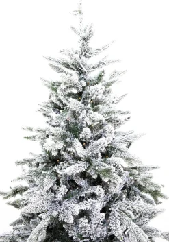 KJ Kunstkerstbomen Kunstkerstbomen^ - Flock De Luxe Besneeuwde Kunstkerstboom - 180 Cm - Met Inclusief Led Verlichting 350 Led-Lampjes – 988 Pe En Pvc Takken