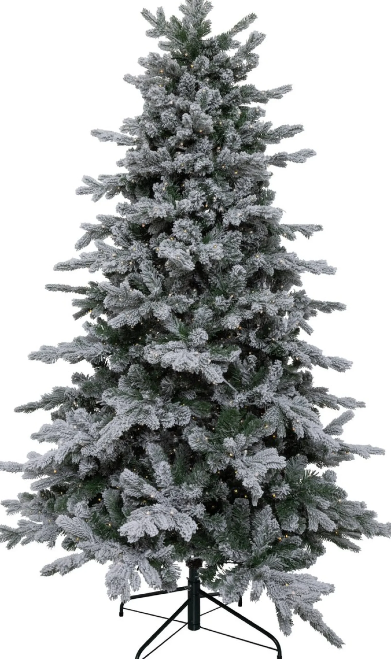 KJ Kunstkerstbomen Kunstkerstbomen^ – Spitsbergen Flock De Luxe Besneeuwde Kunstkerstboom - 240 Cm - Met Inclusief Led Verlichting 570 Led-Lampjes – 2351 Pe En Pvc Takken