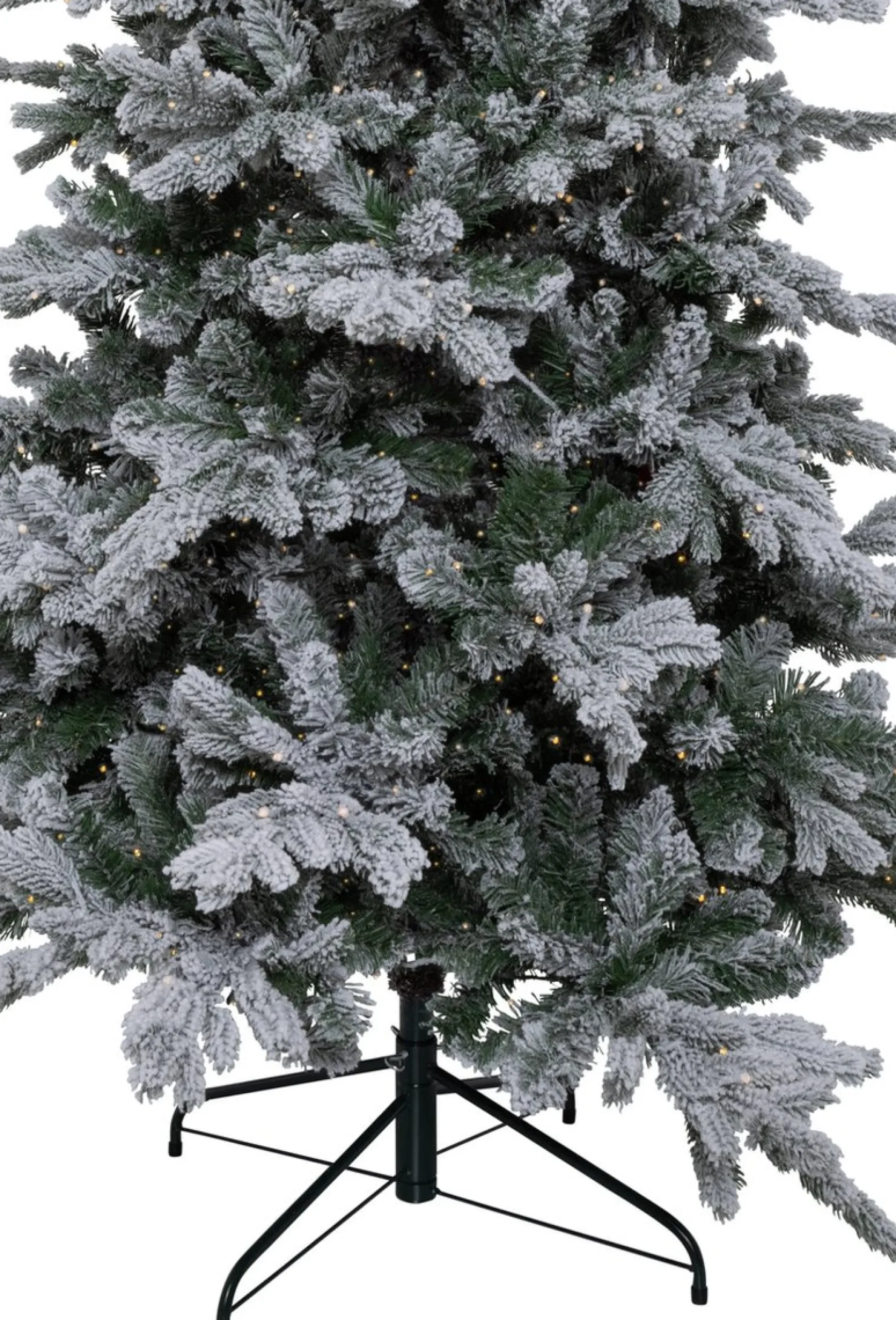 KJ Kunstkerstbomen Kunstkerstbomen^ – Spitsbergen Flock De Luxe Besneeuwde Kunstkerstboom - 240 Cm - Met Inclusief Led Verlichting 570 Led-Lampjes – 2351 Pe En Pvc Takken