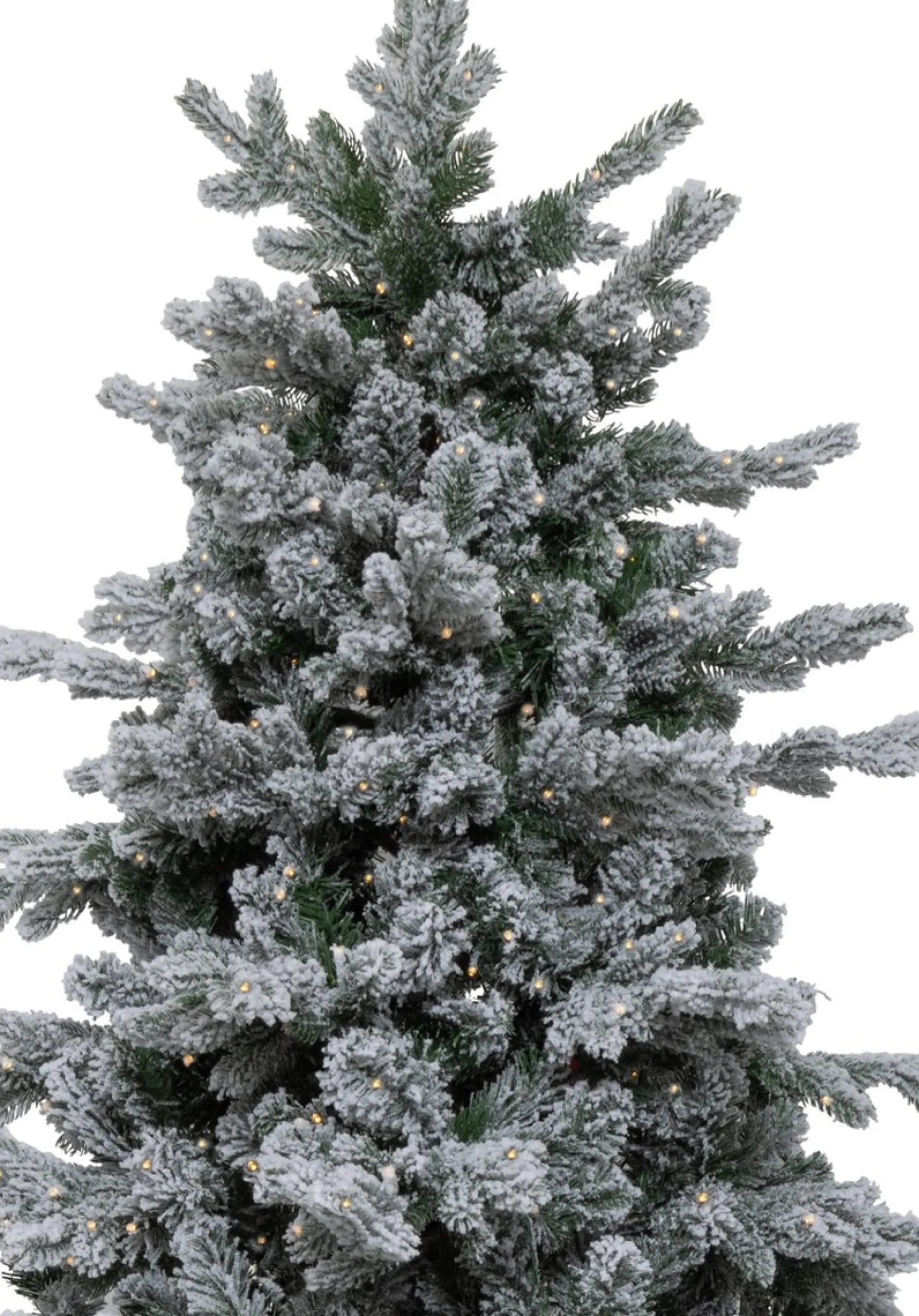 KJ Kunstkerstbomen Kunstkerstbomen^ – Spitsbergen Flock De Luxe Besneeuwde Kunstkerstboom - 240 Cm - Met Inclusief Led Verlichting 570 Led-Lampjes – 2351 Pe En Pvc Takken
