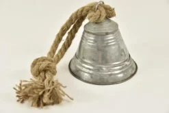 Wiljan Klok M Met Klepel Aan Jute Touw - Zink - Old-Finish - Kersthanger - Kerstklok - Kerstdecoratie - Kerstbel Merk: Schrijf Een Review Clearance