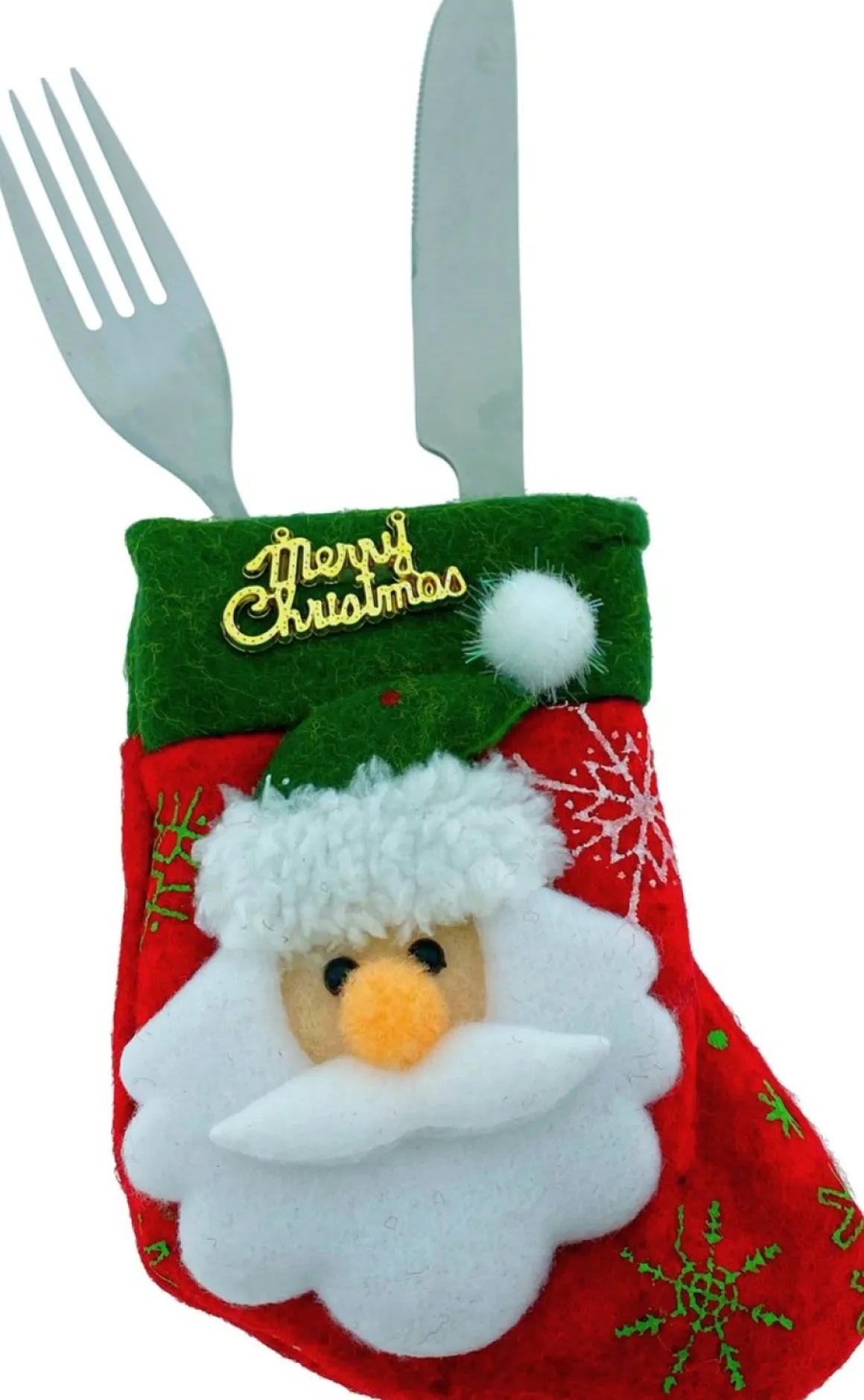 Knaak Kerstsok Kerstman Voor Bestek En/Of In De Kerstboom - 1 Stuk - Kerstdecoratie Veelkleurig, Kerstman, Bruin, Wit Clearance