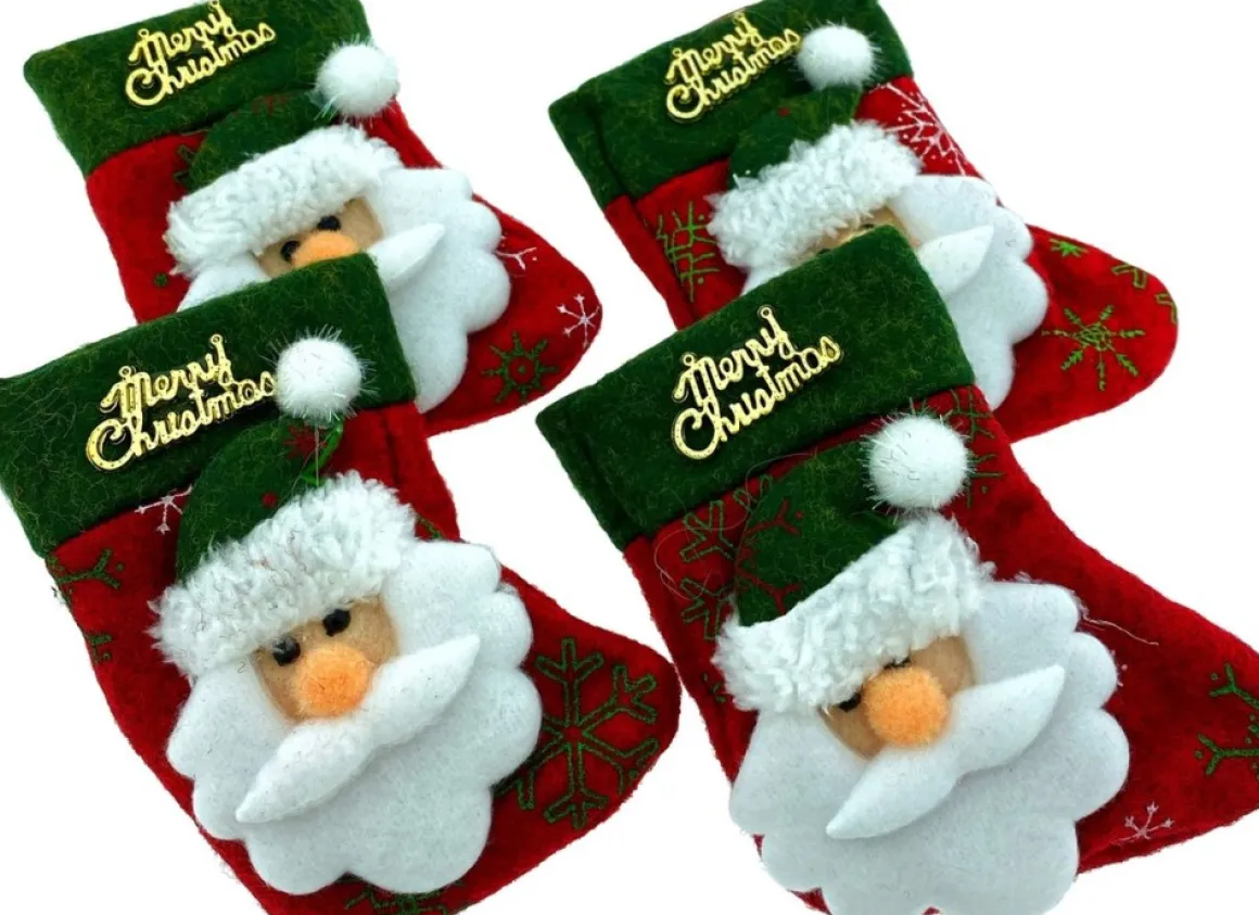 Knaak Kerstsok Kerstman Voor Bestek En/Of In De Kerstboom - 4 Stuks - Kerstdecoratie Veelkleurig Kerstman, Wit, Rood Online