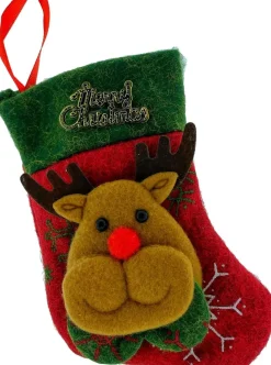 Knaak Kerstsok Rendier Voor Bestek En/Of In De Kerstboom - 1 Stuk - Kerstdecoratie Veelkleurig, Rendier, (Donker)Groen, Bruin Hot