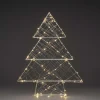 Konst Smide Verlichte Kerstfiguren^Konstsmide 1792 - Kerstdecoratie - Metalen Kerstboom Zilver 3D Met 100 Ledjes - 47 X 60 Cm - 3V - Voor Binnen - Warmwit