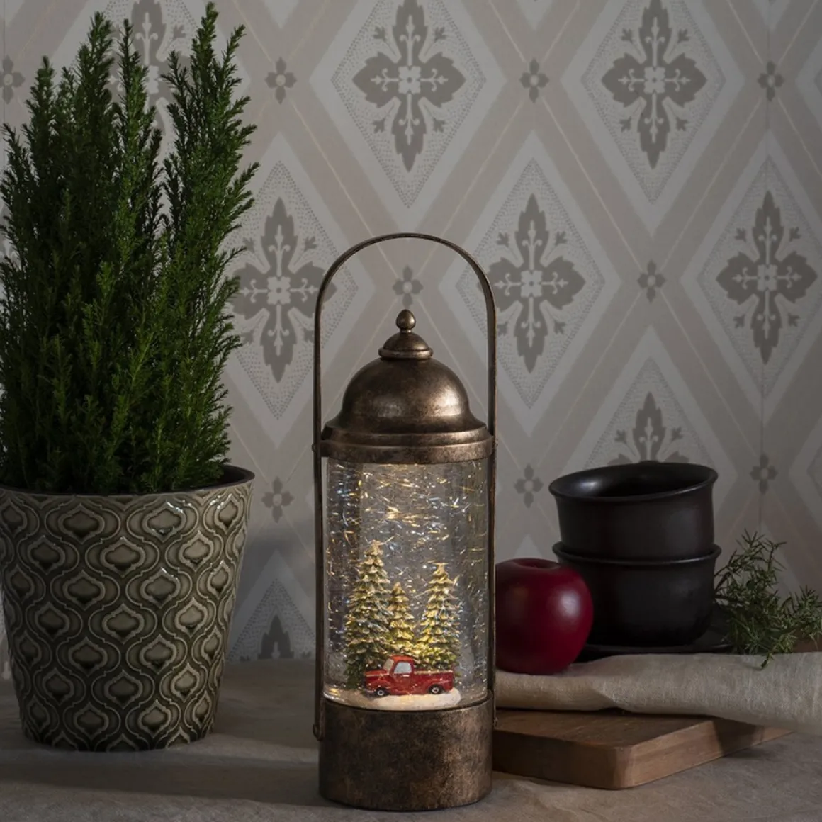 Konst Smide Konstsmide Lantaarn Met Kerstscene Sneeuw En Led Fashion