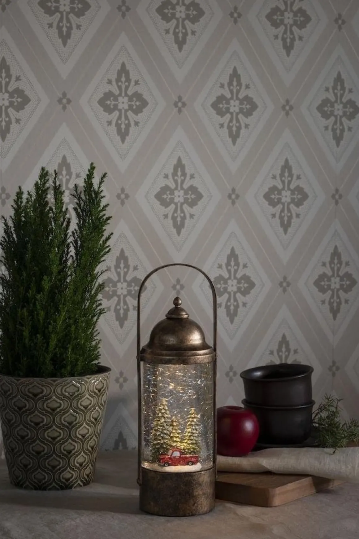 Konst Smide Konstsmide Lantaarn Met Kerstscene Sneeuw En Led Fashion