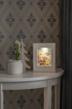 Konst Smide Verlichte Kerstfiguren^Konstsmide Led Sneeuwlantaarn Fotoframe Met Kerstman In De Sneeuw