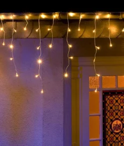 Konst Smide Kerstlichtsnoeren^Konstsmide 2733 - Snoerverlichting - 200 Lamps Micro Led Iciclesnoer - 630 Cm - 24V - Voor Buiten - Warmwit