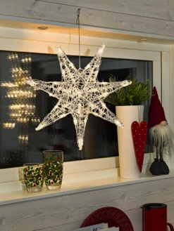 Konst Smide Verlichte Kerstfiguren^Konstsmide 6110 - Verlicht Kerstfiguur - 32 Lamps Led Acryl Ster 1D - 45Cm - 24V - Voor Binnen - Warmwit