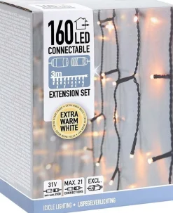 Nampook Lichtgordijnen^Koppelbare Ijspegelverlichting - 160 Led - 3M - Warm Wit Binnen/Buiten Verlichting