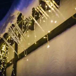 Nampook Lichtgordijnen^Koppelbare Ijspegelverlichting - 160 Led - 3M - Warm Wit Binnen/Buiten Verlichting