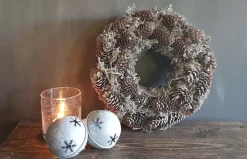 b-home-interieur.be Krans Dennenappel - Decoratieve Krans - Krans Boommos/Fijnspar- Diameter 30 Cm - Hoogte 11 Cm Online