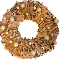 vanNatuurlijk.nl Krans | Kerst | Sponge | Goud | 50 Cm Cheap