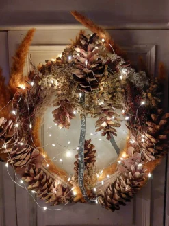 Juuls Gift Shop (merkloos) Krans Met Pluimen En Prachtige Dennenappels Droogbloemen Diameter 50Cm Best