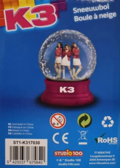 K3 St1-17030 Glazen Sneeuwbol Met Glittertjes - 3+ New
