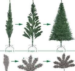 Casaria Kunstkerstbomen^Kunst Kerstboom, 180 Cm, Standaard, Met Verlichting, 120 X Led