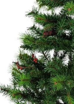 Argos Kunstkerstbomen^Kunstkerstboom 6Ft Versierd Met Traditionele Dennenappels En Rustieke Bessen | 180 X 100Cm
